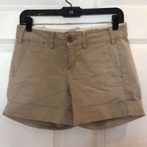 Women’s ‘Paperboy’ tan cargo shorts.